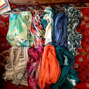 Bundle of 9 beautiful scarves